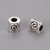 Tibetan Style Alloy Beads, Column, Antique Silver, Lead Free & Cadmium Free, 6x6mm, Hole: 2.5mm, 50pc/Set