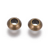 Tibetan Style Spacer Beads, Metal Alloy Beads, Lead Free & Nickel Free & Cadmium Free, Rondelle, Antique Bronze, Size: about 5.5mm in diameter, Hole: 2.8mm, 200pc/Set