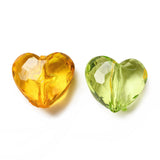 Transparent Acrylic Beads, Heart, Mixed Color, 16.5x18.5x9.5mm, Hole: 2mm, 50pc/Set