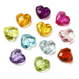 Transparent Acrylic Beads, Heart, Mixed Color, 16.5x18.5x9.5mm, Hole: 2mm, 50pc/Set