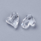 Transparent Acrylic Charms, Faceted, Heart, Clear, 11x9x4mm, Hole: 0.5mm, 20pc/Set