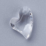 Transparent Acrylic Charms, Faceted, Heart, Clear, 11x9x4mm, Hole: 0.5mm, 20pc/Set