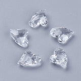 Transparent Acrylic Charms, Faceted, Heart, Clear, 11x9x4mm, Hole: 0.5mm, 20pc/Set