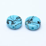 Drawbench Acrylic Beads, Spray Painted, Flat Round, Mixed Color, 9x3.5mm, Hole: 1mm, 50pc/Set