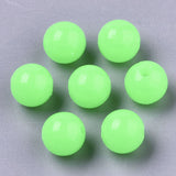 Luminous Acrylic Beads, Glow in the Dark, Round, Mixed Color, 6mm, Hole: 1.6mm, 200pc/Set