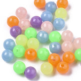 Luminous Acrylic Beads, Glow in the Dark, Round, Mixed Color, 6mm, Hole: 1.6mm, 200pc/Set