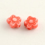 Craft Style Colorful Acrylic Beads, Flower, Mixed Color, 7x4mm, Hole: 1.5mm, 500pc/Set