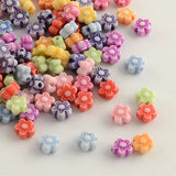 Craft Style Colorful Acrylic Beads, Flower, Mixed Color, 7x4mm, Hole: 1.5mm, 500pc/Set