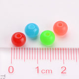 Fluorescent Acrylic Beads, Round, Mixed Color, 6mm, Hole: 1.5mm, 200pc/Set