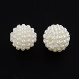 ABS Plastic Imitation Pearl Beads, Berry Beads, Round Combined Beads, Creamy White, 12mm, Hole: 1.5mm, 50pc/Set