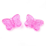 Transparent Acrylic Beads, Butterfly, Mixed Color, 11x14.5x4mm, Hole: 1.5mm, about 198pcs/50g