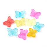 Transparent Acrylic Beads, Butterfly, Mixed Color, 11x14.5x4mm, Hole: 1.5mm, about 198pcs/50g