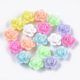 Opaque Acrylic Beads, Flower, Mixed Color, 12x12.5x7.5mm, Hole: 1.6mm, 100pc/Set