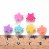 Opaque Acrylic Beads, Star, Mixed Color, 8x9x3.5mm, Hole: 1.6mm, 200pc/Set