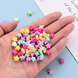 Opaque Acrylic Beads, Star, Mixed Color, 8x9x3.5mm, Hole: 1.6mm, 200pc/Set