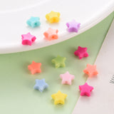 Opaque Acrylic Beads, Star, Mixed Color, 8x9x3.5mm, Hole: 1.6mm, 200pc/Set