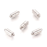 Platinum Brass Magnetic Clasps with Loops, Nickel Free, Column, 16x6mm, Hole: 1.5mm, 5Set/Set