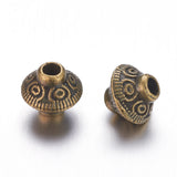 Tibetan Style Spacer Beads, Lead Free & Cadmium Free & Nickel Free, Bicone, Antique Bronze, 5.4x6.3mm, Hole: 1mm, 50pc/Set