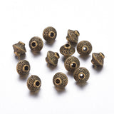 Tibetan Style Spacer Beads, Lead Free & Cadmium Free & Nickel Free, Bicone, Antique Bronze, 5.4x6.3mm, Hole: 1mm, 50pc/Set