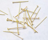 Cadmium Free & Nickel Free & Lead Free, Golden Iron Flat Head Pins, Size: about 0.75~0.8mm thick(20 Gauge), 18mm long, Head: 2mm, 200pc/Set