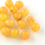 Round Imitation Gemstone Acrylic Beads, Gold, 8mm, Hole: 2mm, 50pcs/Set