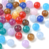 Round Imitation Gemstone Acrylic Beads, Mixed Color, 8mm, Hole: 2mm, 50pc/Set