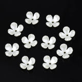 4-Petal ABS Plastic Imitation Pearl Bead Caps, Flower, Creamy White, 10.5x10.5x4.5mm, Hole: 1.5mm, 100pc/Set