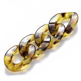 Transparent Acrylic Linking Rings, Quick Link Connectors, Imitation Leopard Skins, for Curb Chains Making, Twist, Gold, 30x21x6mm, Inner Diameter: 16x8mm, 20pc/Set