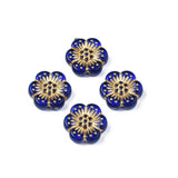 Plating Acrylic Beads, Metal Enlaced, Flower, Mixed Color, 13x12x4mm, Hole: 1.2mm, 100pc/Set