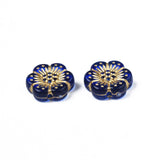 Plating Acrylic Beads, Metal Enlaced, Flower, Mixed Color, 13x12x4mm, Hole: 1.2mm, 100pc/Set