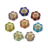 Plating Acrylic Beads, Metal Enlaced, Flower, Mixed Color, 13x12x4mm, Hole: 1.2mm, 100pc/Set