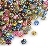 Plating Transparent Acrylic Beads, Metal Enlaced, Flower, Mixed Color, 6.5x6.5x3.5mm, Hole: 1mm, 200pc/Set