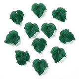 Autumn Theme Transparent Frosted Acrylic Pendants, Maple Leaf, Dark Green, 24x22.5x3mm, Hole: 1mm, 100pc/Set