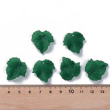 Autumn Theme Transparent Frosted Acrylic Pendants, Maple Leaf, Dark Green, 24x22.5x3mm, Hole: 1mm, 100pc/Set