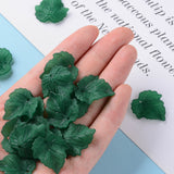 Autumn Theme Transparent Frosted Acrylic Pendants, Maple Leaf, Dark Green, 24x22.5x3mm, Hole: 1mm, 100pc/Set