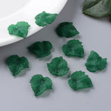 Autumn Theme Transparent Frosted Acrylic Pendants, Maple Leaf, Dark Green, 24x22.5x3mm, Hole: 1mm, 100pc/Set