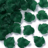 Autumn Theme Transparent Frosted Acrylic Pendants, Maple Leaf, Dark Green, 24x22.5x3mm, Hole: 1mm, 100pc/Set