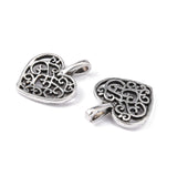 Alloy Pendants, Cadmium Free & Lead Free, Heart, Antique Silver, 18x15x2mm, Hole: 2x4mm, 20pc/Set