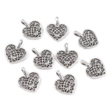 Alloy Pendants, Cadmium Free & Lead Free, Heart, Antique Silver, 18x15x2mm, Hole: 2x4mm, 20pc/Set