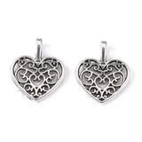 Alloy Pendants, Cadmium Free & Lead Free, Heart, Antique Silver, 18x15x2mm, Hole: 2x4mm, 20pc/Set