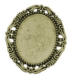 Alloy Cabochon Settings, DIY Material for Hair Accessories, Cadmium Free & Nickel Free & Lead Free, Antique Bronze, Size: about 54mm long, 45mm wide, 2mm thick, Tray: about 40mm inner long, 30mm inner wide, 5pc/Set