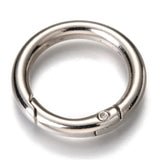 Zinc Alloy Spring Gate Rings, O Rings, Platinum, 27x4mm, Inner Diameter: 20mm, 10pc/Set