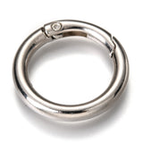 Zinc Alloy Spring Gate Rings, O Rings, Platinum, 27x4mm, Inner Diameter: 20mm, 10pc/Set