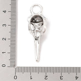 Tibetan Style Alloy Pendants, Raven Skull, Cadmium Free & Lead Free, Antique Silver, 39~42.5x12.5x8mm, Hole: 5x4mm, 10pcs/Set