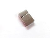 Alloy Magnetic Clasps with Glue-in Ends, Rectangle, Platinum, 13x20x6.5mm, Hole: 3x10mm, 5Set/Set