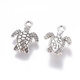 Alloy Charms, Cadmium Free & Nickel Free & Lead Free, Turtle, Antique Silver, 16x13x3mm, Hole: 1mm, 20pc/Set