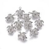 Alloy Charms, Cadmium Free & Nickel Free & Lead Free, Turtle, Antique Silver, 16x13x3mm, Hole: 1mm, 20pc/Set