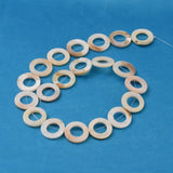 Natural White Shell Beads Strands, Mother of Pearl Shell Beads, Donut, White, about 20mm in diameter, 3mm thick, hole: 1mm, about 20pcs/strand