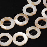 Natural White Shell Beads Strands, Mother of Pearl Shell Beads, Donut, White, about 20mm in diameter, 3mm thick, hole: 1mm, about 20pcs/strand