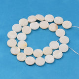 Natural White Shell Beads Strands, Mother of Pearl Shell Beads, Flat Round, White, 14x2~3mm, Hole: 0.9mm, about 26pcs/strand, 14.17 inch(36cm)